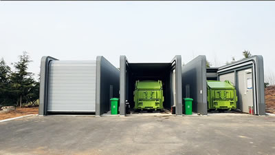 محطة ضغط النفايات الذكية المتكاملة