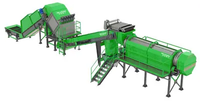 آلة فتح البالات والغربال الأسطواني الدوار